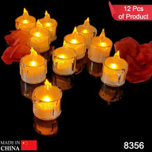 12 Pcs Flameless and Smokeless Decorative Acrylic Candles Transparent Led Tea Light Candle for Gifting, House, Diwali, Christmas, Festival, Events Decor Candles, Diwali